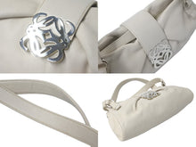 画像をギャラリービューアに読み込む, LOEWE ロエベ アナグラム レザー ワンショルダーバッグ アイボリー ロゴ ハンドバッグ カバン 鞄 良品 中古 59050