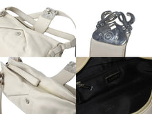 画像をギャラリービューアに読み込む, LOEWE ロエベ アナグラム レザー ワンショルダーバッグ アイボリー ロゴ ハンドバッグ カバン 鞄 良品 中古 59050