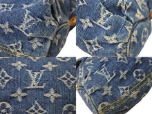 画像をギャラリービューアに読み込む, LOUIS VUITTON ルイヴィトン ハンドバッグ モノグラムデニム ミニプリーティ ブルー ゴールド金具 M95050 美品 中古 59112