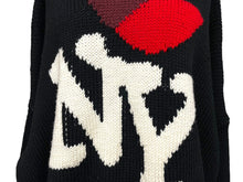 画像をギャラリービューアに読み込む, RAF SIMONS ラフシモンズ I Love NY ニット アイボリー オーバーサイズ ブラック 17AW サイズS 123065217 美品 中古 59163