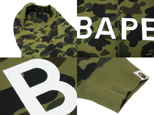Load image into Gallery viewer, A BATHING APE アベイシングエイプ 1ST CAMO フルジップ パーカー グリーン コットン 3XL 001ZPJ301012M 美品 中古 59590