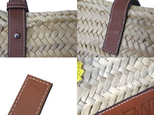 画像をギャラリービューアに読み込む, LOEWE ロエベ カゴバッグ バスケット ハンドバッグ ロゴ ラフィア レザー ベージュ ブラウン 美品 中古 59967