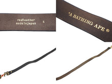 Load image into Gallery viewer, A BATHING APE アベイシングエイプ ベルト BAPESTA ベイプスタロゴバックル サイズS レザー ブラック ゴールド 美品 中古 59998