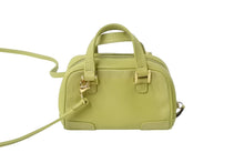 画像をギャラリービューアに読み込む, LOEWE ロエベ アマソナ 2WAY マイクロミニ ハンドバッグ ショルダーバッグ ポーチ ライムグリーン 美品 中古 60129