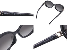 Load image into Gallery viewer, 極美品 Salvatore Ferragamo サルヴァトーレフェラガモ サングラス ガンチーニ ブラック サイズ58◻︎16 140 SF1076SLB 中古 60372