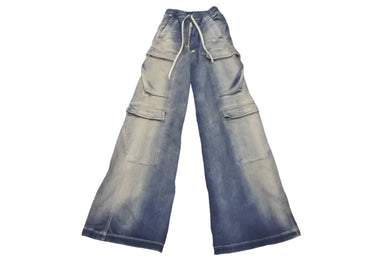 極美品 Rick Owens DRKSHDW リックオウエンス 23SS DOUBLE CARGO JUMBO BELAS ダブルカーゴジャンボベラデニムパンツ DU01C6398 サイズXS 中古 60426