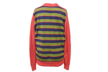 画像をギャラリービューアに読み込む, Givenchy ジバンシー カーディガン 切り替え ボーダー レッド グリーン ネイビー コットン サイズS 13S 7728 578 良品 中古 60715