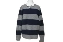 画像をギャラリービューアに読み込む, POLO RALPH LAUREN ポロラルフローレン ニット ボーダー グレー ネイビー ウールカシミヤ混 サイズXS 美品 中古 60719