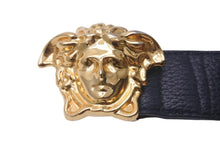 画像をギャラリービューアに読み込む, VERSACE ヴェルサーチ ベルト バックル メドゥーサ グレインカーフレザー DCU4140.DGOV2 ブラック イタリア製 美品 中古 60825