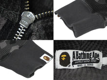 Load image into Gallery viewer, A BATHING APE アベイシングエイプ カラーカモ フーディー パーカー サイズ2XL ブラック グレー 1J30115013 美品 中古 61188