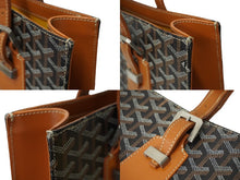 画像をギャラリービューアに読み込む, GOYARD ゴヤール コモール GM ハンドバッグ ブラック ブラウン PVCコーティングキャンバス シルバー金具 美品 中古 61453
