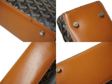 画像をギャラリービューアに読み込む, GOYARD ゴヤール コモール GM ハンドバッグ ブラック ブラウン PVCコーティングキャンバス シルバー金具 美品 中古 61453