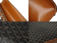 画像をギャラリービューアに読み込む, GOYARD ゴヤール コモール GM ハンドバッグ ブラック ブラウン PVCコーティングキャンバス シルバー金具 美品 中古 61453