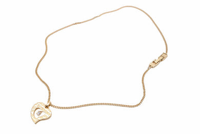 GIVENCHY ジバンシー ハート ネックレス ペンダント ゴールド クリア 金色 レディース 美品 N38585