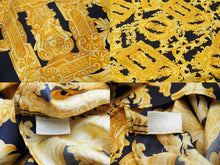 画像をギャラリービューアに読み込む, VERSACE ヴェルサーチ V2 by versace 長袖シャツ バロッコ シルク シャツ 総柄 イエロー シルク サイズL 美品 中古 52663
