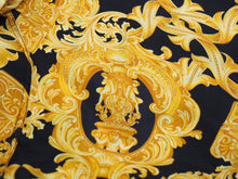 画像をギャラリービューアに読み込む, VERSACE ヴェルサーチ V2 by versace 長袖シャツ バロッコ シルク シャツ 総柄 イエロー シルク サイズL 美品 中古 52663